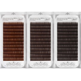 Scala Thickness 0.10mm C Curl Light Brown/Dark Brown/Black-Brown False lashes Individual Eyelash Extension Natural False Eyelashes (8mm, Dark Brown)