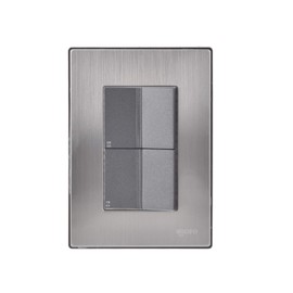iGoto INOX2014 con 2 apagadores escalera de 1.5 módulos, Acero Inoxidable, Color Oxford