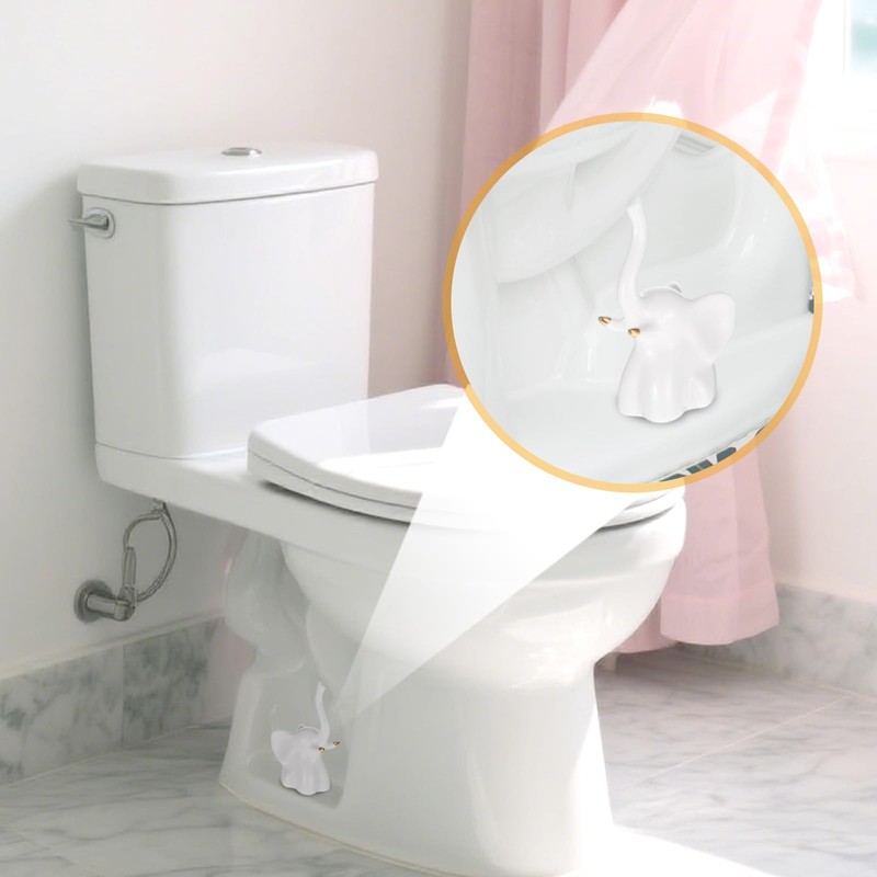 2 Pack Toilet Bolt Covers Decorative,Lovely Ceramic Elephant Shaped Toilet