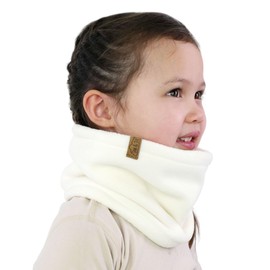 JAN & JUL Fleece Neck Gaiter, Toddlers' and Kids' Neck Warmer for Winter (Cream Bunny)