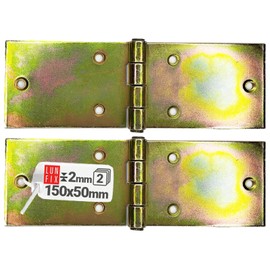Folding Furniture Hinge Door Hinge Yellow Galvanised Hinge 150 x 50 x 2.0 mm Set of 2