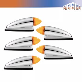 EVERESTHD 5Pcs Fit For Mack CHU 2008-2019 Truck Bullet Front Top Lamp 8LED 12V 38MO57AM