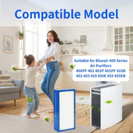 2 Pack Ubolrattana Classic 400 Series HEPA Filter Replacement Suitable for Blueair 400 Series Air Purifier Moldels 450E、410、402、403、405、410B