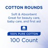 Equate Beauty Cotton Rounds, 100 Count, Pack of 3 (Total