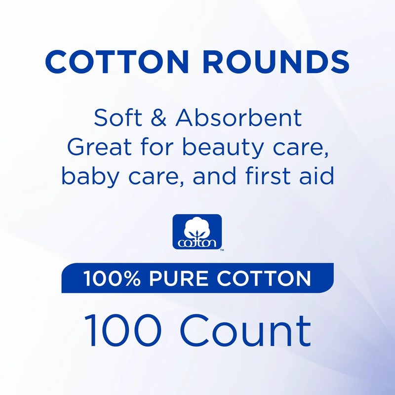 Equate Beauty Cotton Rounds, 100 Count, Pack of 3 (Total
