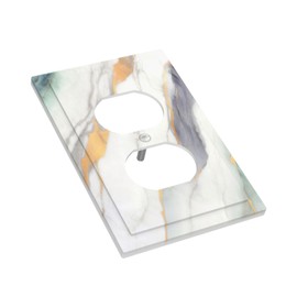 White Grey Turquoise 1-Gang Decorator Wall Plate Switch Plate Cover Receptacle Outlet Cover Decorator Wall Switch Plate Receptacle Plug Covers