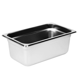 Thunder Group STPA3144 Hotel Pan, 1/4, Depth 3.9 inches (100 mm), 18-8 Stainless Steel, Storage Container, Commercial Use,