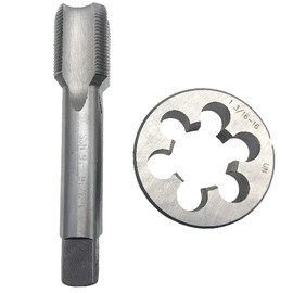 1 3/16-16 Tap and Die Set RH Threading Tool 1 3/16x16 Tap Die Right Hand Straight Fluted Machine, 1 3/16 x 16 Thread Tap and Die Round Thread Milling Tap Hand Tool