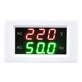 Voltage Frequency Meter, Generator Double Display LED Digital AC Voltmeter Frequency Meter Test Tool (White)
