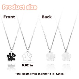 Paw Matching Necklaces for Best Friends Couples Paw Print Pendant Necklaces for Dog Cat Dad Mom Animal Print Choker Necklaces for Husabnd Wife Anniverary Christmas Gifts for Her Him
