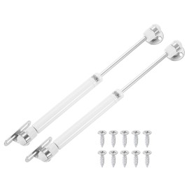 sourcing map 2Pcs Lid Support Hinges, 150N Gas Struts Soft Close Folding Lid Stay Hinges Automatic Slow Lowering Pneumatic Lid Buffer for Cabinet Closet Wardrobe, White