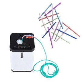 16 Pcs Oxygen Tube Support Crimp Straightener for Portable Concentrator Tank Hose Nasal Cannula Tubing Accessories Holder Supports Keep from Kinking Compatible with Straightener, Cannula,Oxygen Masks