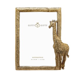 GIFTY GIFTY Giraffe Photo Frame / 4x6 In | For Vertical Display on Tabletops | Perfect for Home Decor, Wedding, Graduation, Or Any Milestone Photos (Gold)