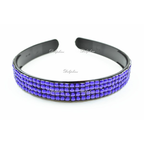 Women Fasion Rhinestone Crystal Headband Hairband Accessory (Purple)