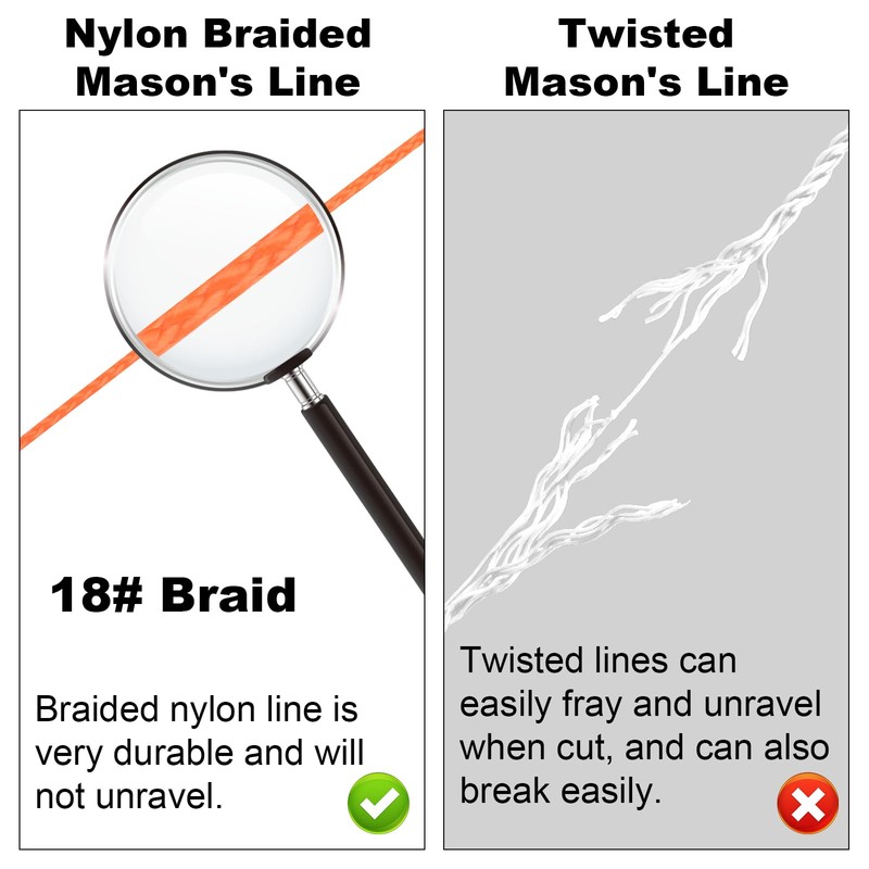 BOXOB Mason Line String, 541 FT #18 Nylon Braided Mason