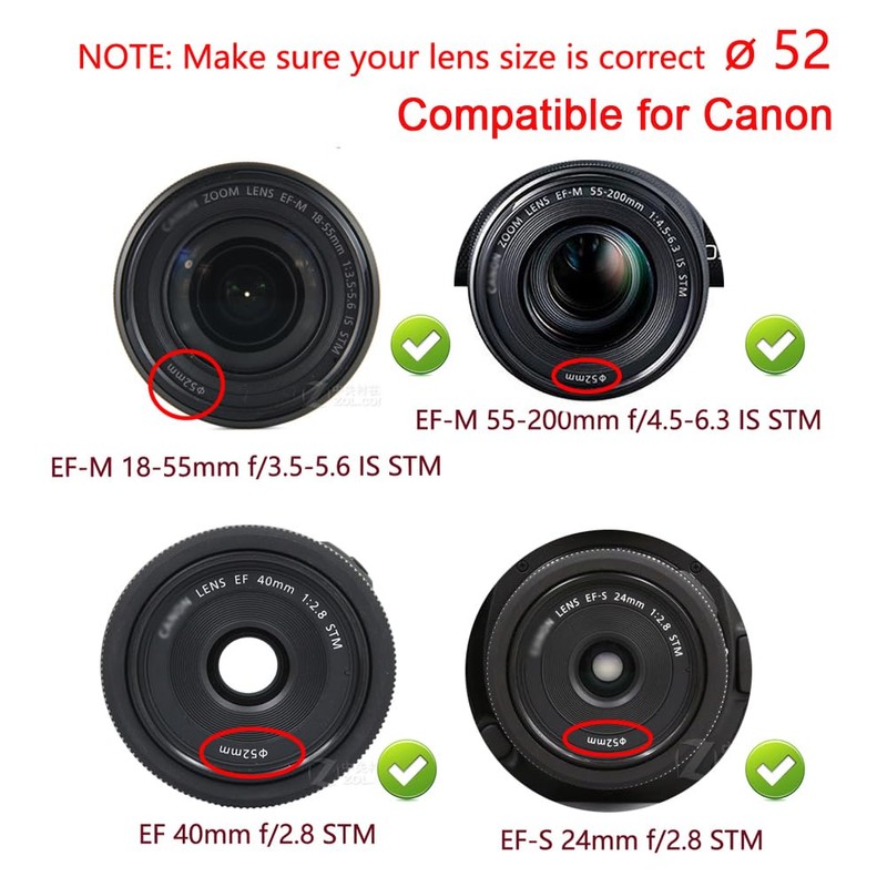 2 Pack 52MM Center Pinch Lens Cap for Nikon D3400