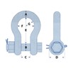 Safety Pin Bow Shackles X2-1 Ton Galvanised 11MM 1000KG Omega