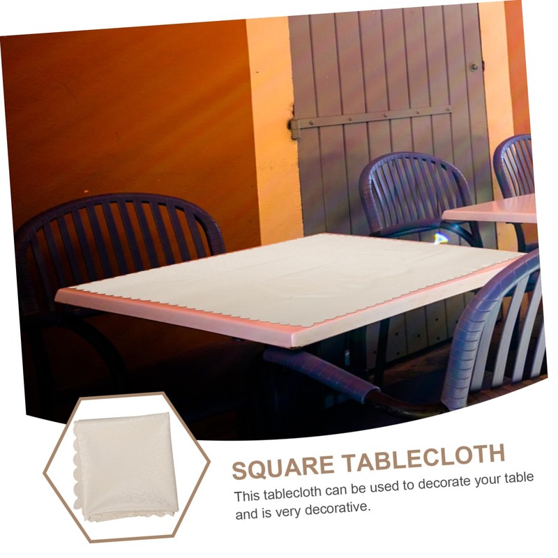 LABRIMP Elegant Rim Design Heat-Resistant PVC Tablecloth Decorative Dining Table