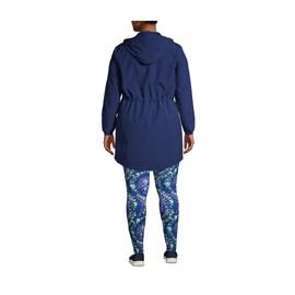 Lands' End Womens Packable Waterproof Raincoat Deep Sea Navy Regular X-Large
