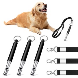 HUSOUE Pack of 3 Dog Whistles Rütter Recall Dog Whistle High Frequency Silent Dog Training Dog Whistles Training Aids for Dogs Whistles Adjustable Barking Against with Lanyard