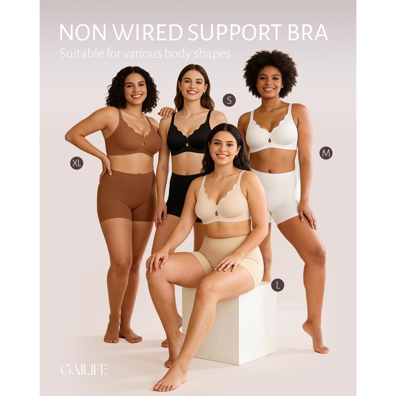 Gailife Bras for Women No Underwire Jelly Bras Wave Wireless
