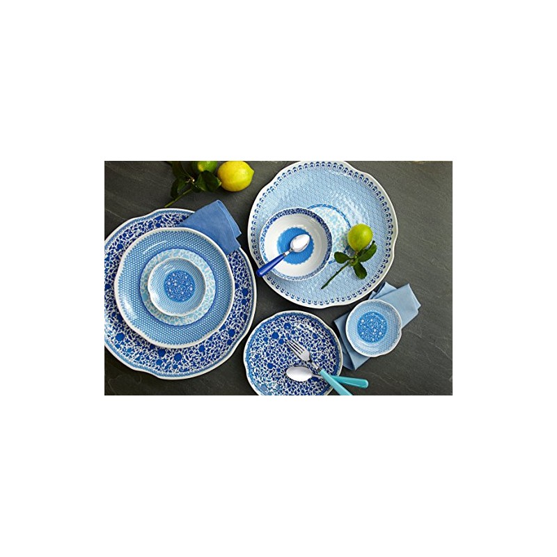 Q Squared Heritage BPA-Free Melamine Large Serving Platter, 16-Inches, Blue