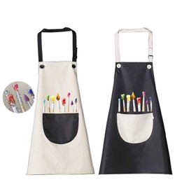 Ruikdly Children's Painting Apron, 2 Pieces, Children's Apron, Boys and Girls with Bag, Painting Smock, Children's School Painting Coat, Children's Cooking Apron, Waterproof Kitchen Apron for Crafts,