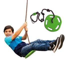 Swurfer Disco Tree Swing - Swing Sets for Backyard, Outdoor Swings, Swingset Outdoor for Kids, Easy Installation, Heavy Duty, Adjustable Climbing Rope, Weather Resistant, Up to 150 lbs