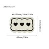 Bathroom Modern Rugs Non-Slip Black with White Mats Funny Heart