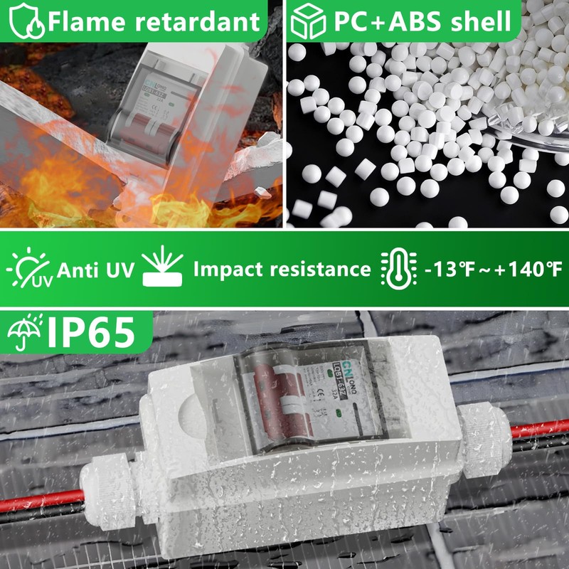 CNLonQcom Solar Panel Disconnect Switch 32 Amp 500V DC Miniature