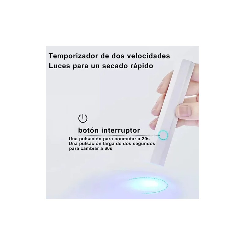 Lampara Uñas Led Uv Profesional Mini Secador De Portátil