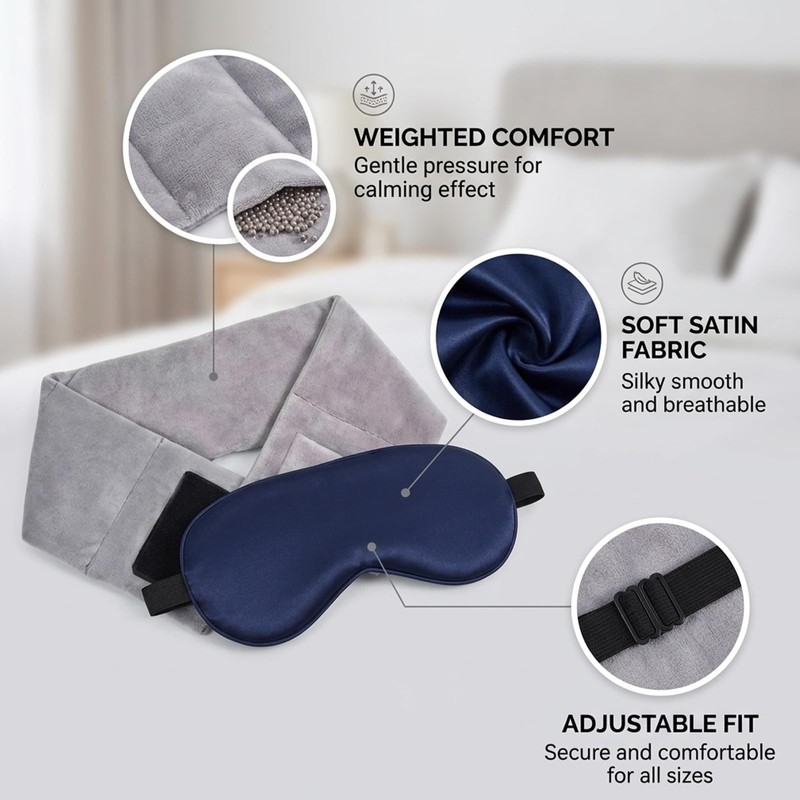 2 PCS Eye Mask, 1 PCS Weighted Sleep Mask, Soothing