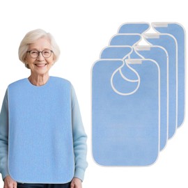 Kutixth 4 Piece Adult Bibs, Washable Adult Bibs for the Elderly, mens bibs for eating,Adult Feeding Clothing Protector, Clothing Protectors for Elderly and Disabled People