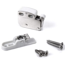 SO-TECH® Spring Door Catch Mini Latch with Retaining Plate Improved Design Galvanised Steel Pack of 10