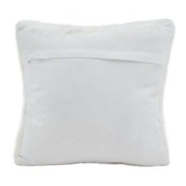 SARO LIFESTYLE Cheveux Collection Long Hair Faux Fur Throw Pillow 18" Ivory