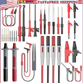 Peakelect Multimeter Test Leads Kit with Wire-Piercing Probe Alligator Clip Mini Grabber
