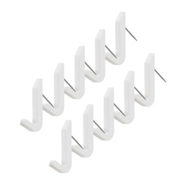 LEC H00403 Pin Hooks, Pack of 10, Load Capacity: 2.2 lbs (1 kg), White