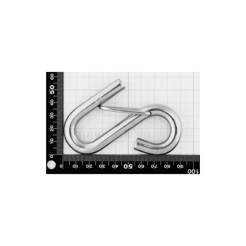 Yacht Steel S-Haken mit Sicherung, Edelstahl, 9,5mm, 90mm