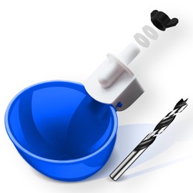 Aopchry 8 Pack Automatic Chicken Waterer, Blue Chicken Water Feeder Cups Suitable for Various Poultry, Cup Body Deepened Double Rubber Ring No Leakage, with Mounting Hole Opener