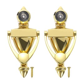 PATIKIL 9/16" Puerta Aldaba con Mirilla, 2uds 180 Grados Puerta Mirilla Construcción de fundición a Presión con Mirilla Acopla a 1-3/8 Pulgadas a 2-3/8 Pulgadas Puerta Mirilla, Oro