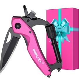 Pink Multitool for Women, Pocket Knife with Bottle Opener, Window Breaker, Screwdriver, Gifts for Mom Wife, Mothers Day Birthday Stocking Stuffers Gifts for Women Mom, Grandma Christmas Nana Gift