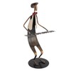 Piano Player Figurine Stable Base Elegant Decorative Metal Musical Statue