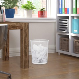 Relaxdays Waste Paper Bin, Office & Teenager's Room, Open, Round, Wire Mesh, Paper Bin, Metal, H x D: 35 x 29.5 cm, White, 100% Steel, Pack of 1