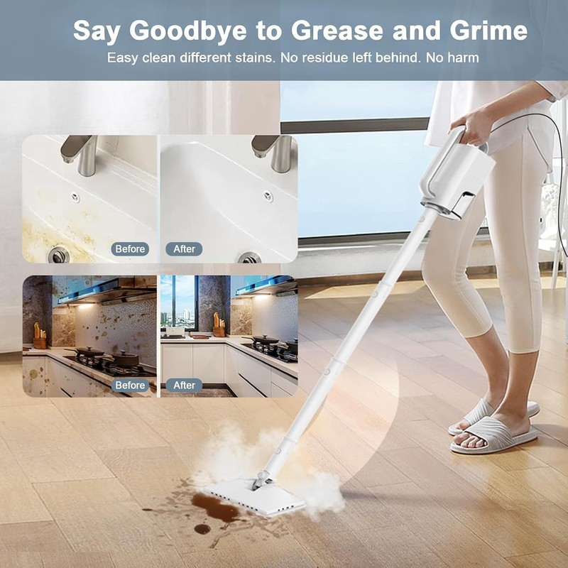 6-in-1 Steam Mop, 1200W Rotated Steam Cleaner for Home, 2