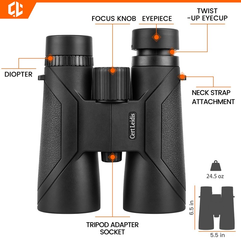 12x50 HD Binoculars for Adults High Powered, Super Bright BAK4