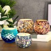 Mosaic Glass Tea Light Holders Romantic Stained Votive Candle Holder,