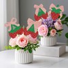 12PC Strawberry Centerpieces Sticks Baby Shower Coquette Bow Strawberry Party
