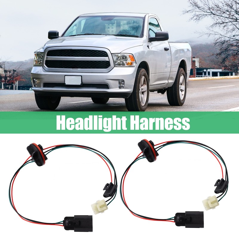 X AUTOHAUX 2 Pcs Headlight Lamp Wiring Harness Light Wire