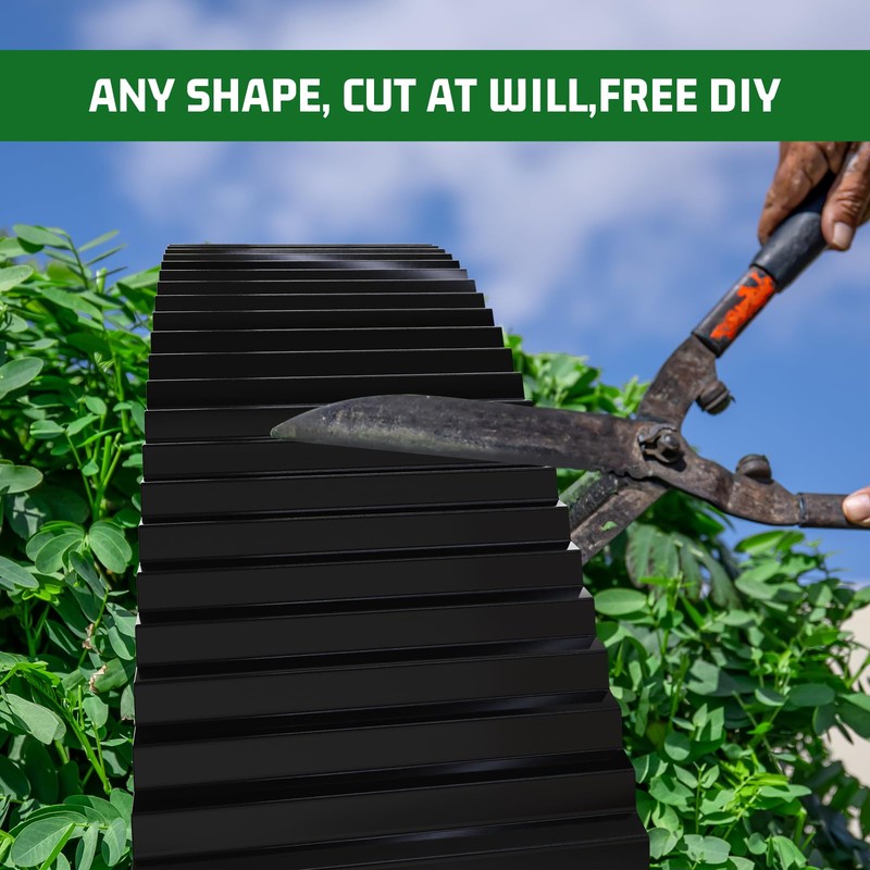 SnugNiture Corrugated Metal Garden Edging,8" x 20' Sturdy Lawn Edging