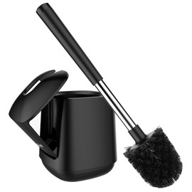 SetSail Toilet Brush and Holder, Automatic Toilet Bowl Brushes for Bathroom Ventilated Toilet Brush for Toilet Scrubber Cleaning-Black
